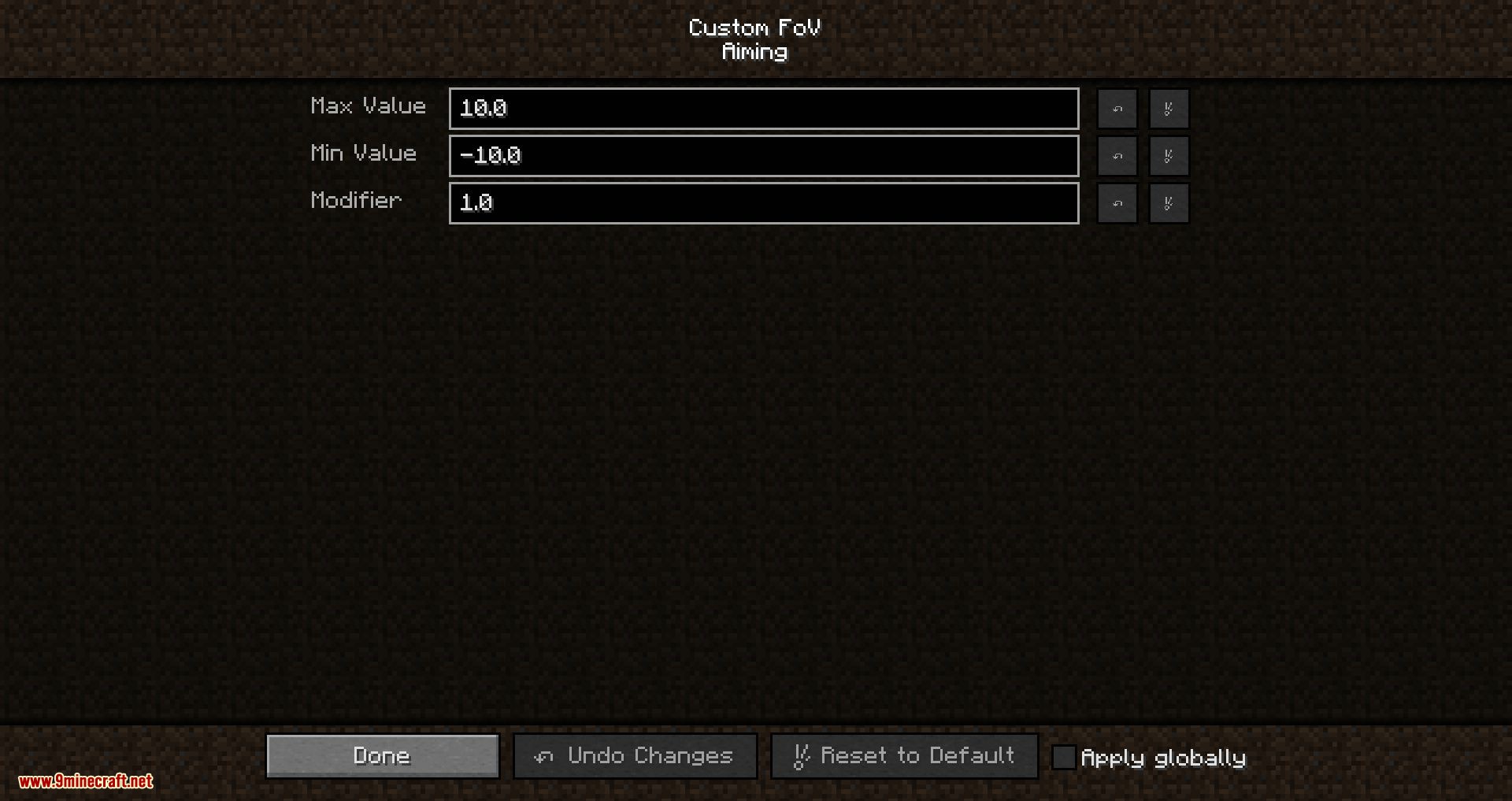 Mod FOV personalizado para minecraft 04