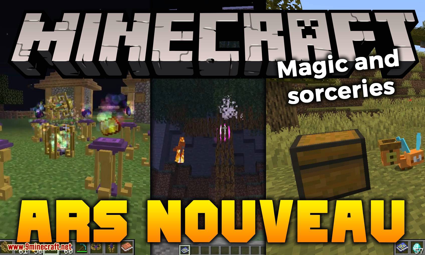 Mod Ars Nouveau para el logotipo de Minecraft