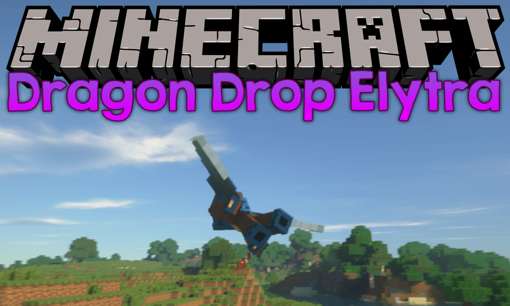Dragon Drop Elytra mod para el logotipo de minecraft