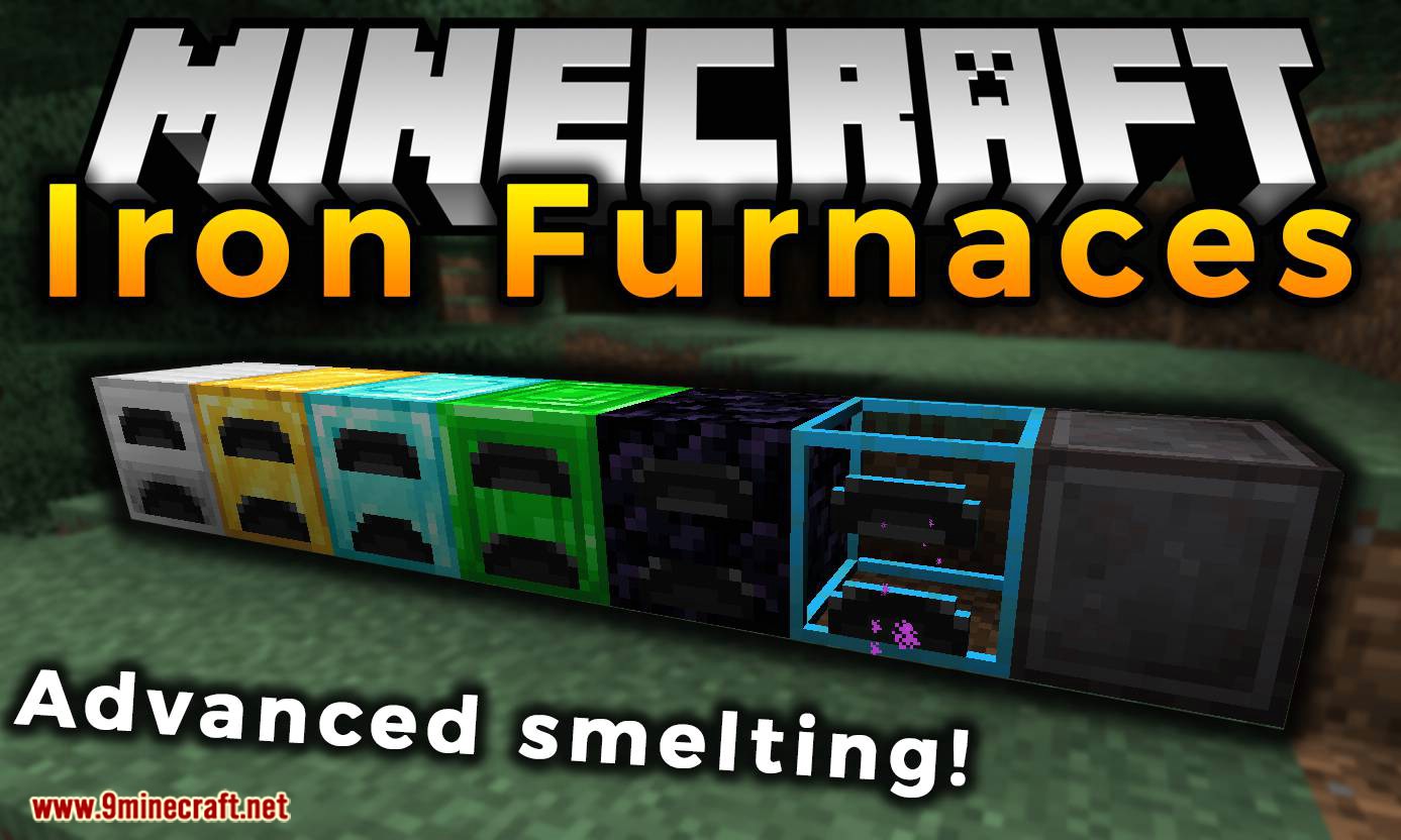 Mod de hornos de hierro para el logotipo de Minecraft