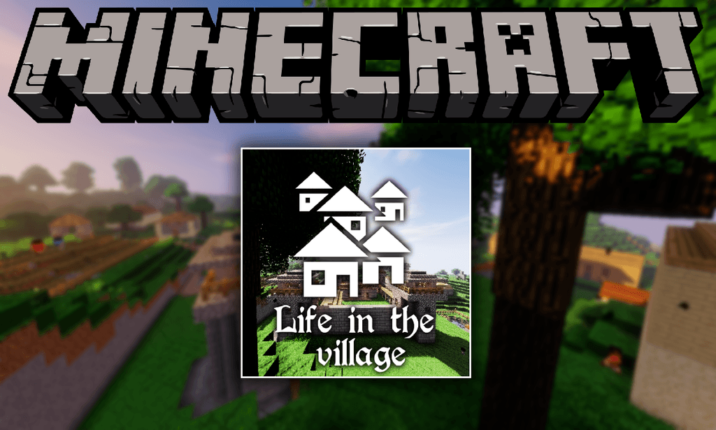 Mod de la vida en el pueblo para el logotipo de Minecraft