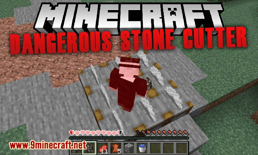 Mod de cortador de piedra peligrosa para el logotipo de Minecraft