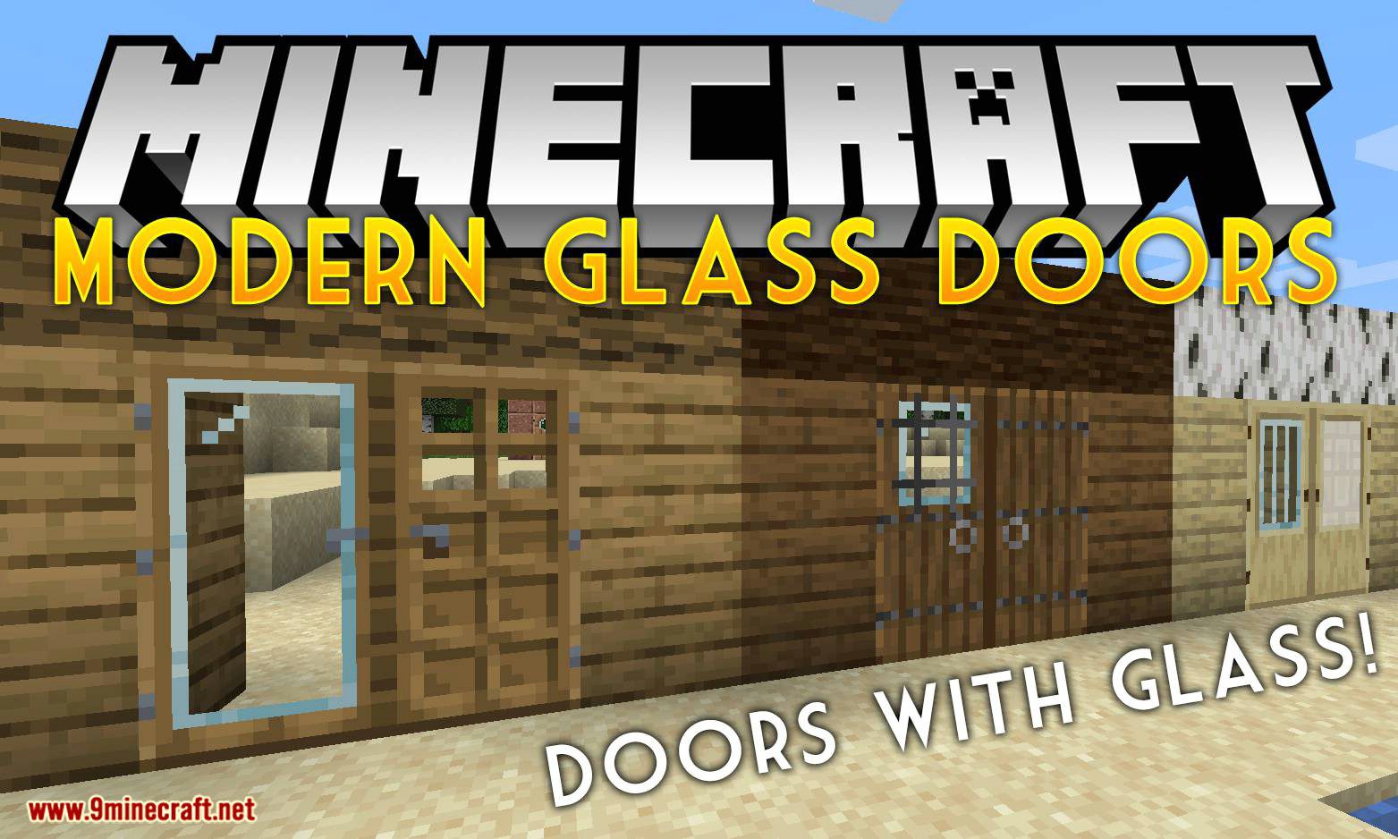 Modern Glass Doors mod para el logotipo de Minecraft