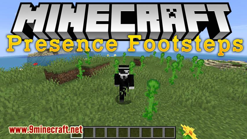 Presence Footsteps mod para el logotipo de minecraft
