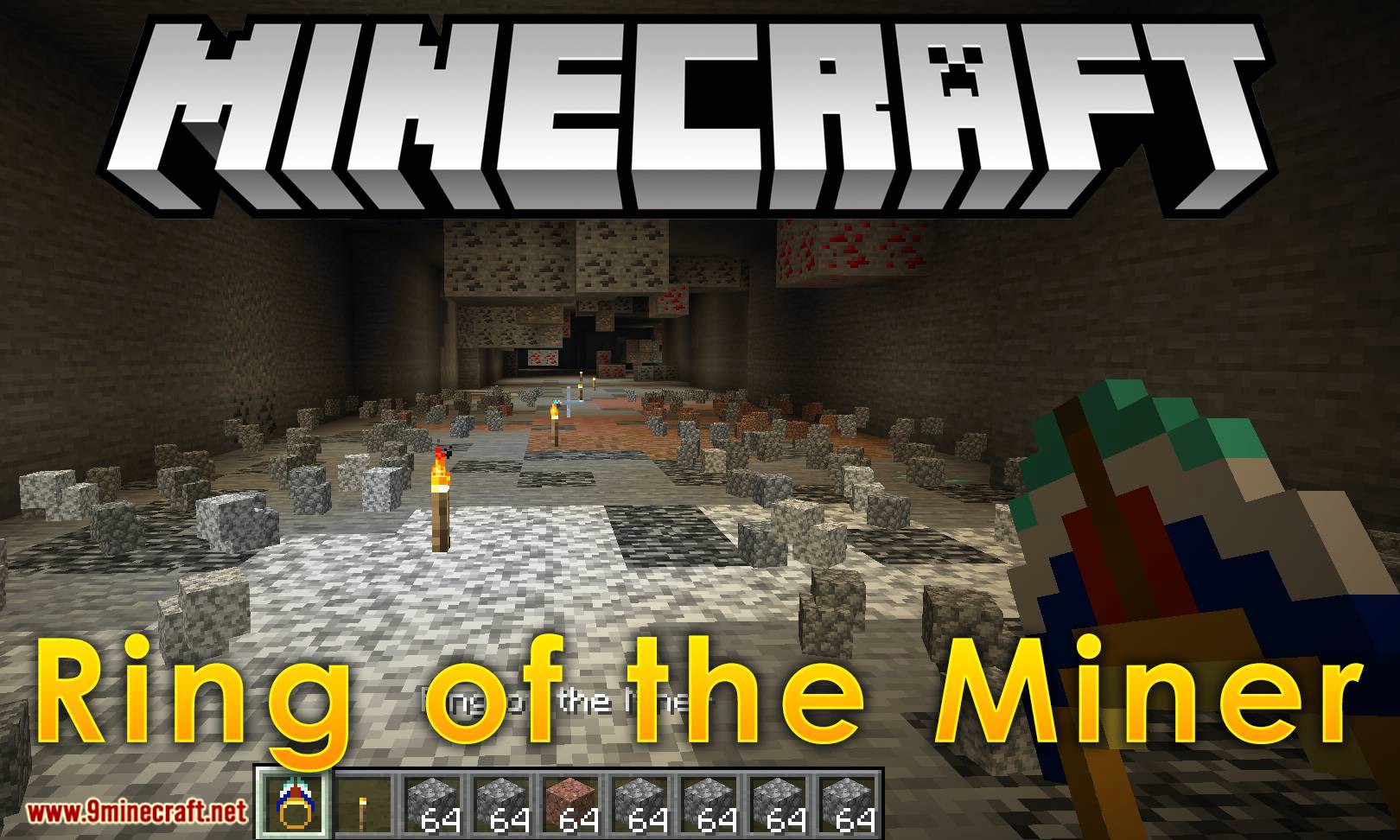 Ring of the Miner mod para el logotipo de minecraft