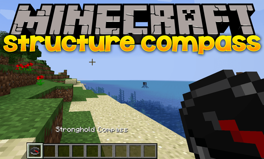 Mod de brújula de estructura para el logotipo de Minecraft